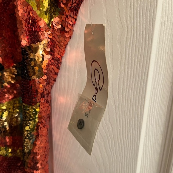 100% COTTON~VTG~SEQUIN BLOUSE~ABSTRACT~LG~ NWT - Picture 10 of 12